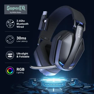 SuperEQ G19BT 2.4GHz Wireless Gaming Headphones Ultra-light Bluetooth